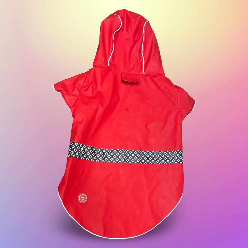 Good2Go Dog Raincoat XL Red Hooded Waterproof Reflective Slicker Jacket Petco